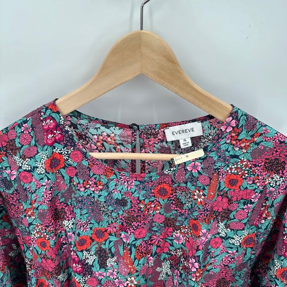 EVEREVE NWT Sutton Cotton Tie Waist Floral Dress // XL - Picture 9 of 16